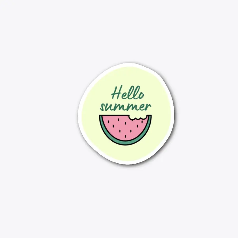 hello summer cool watermelon design