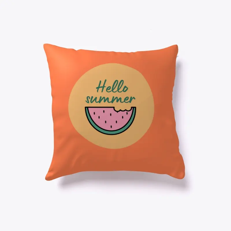 hello summer cool watermelon design